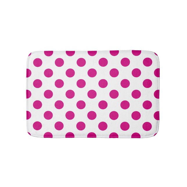 Tapis De Bain Taches pointillées fuchsia (Devant)