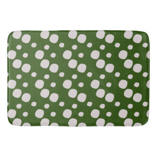 Tapis De Bain Taches roses sur fond vert feuillu