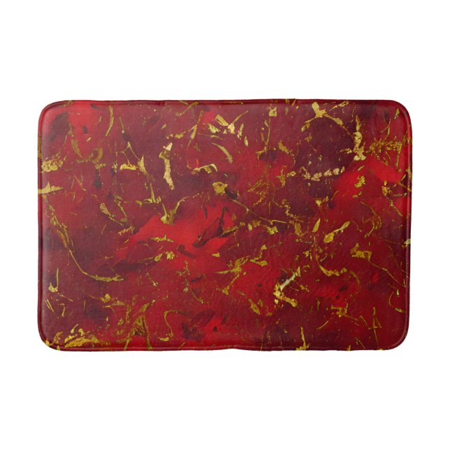 Tapis De Bain Taches rouges et dorées (Devant)