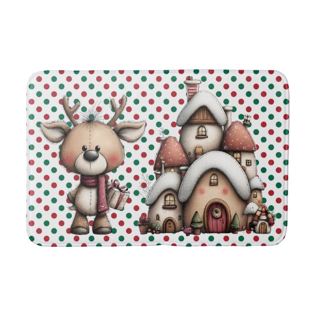 Tapis De Bain Taches Rouges et Vertes (Devant)