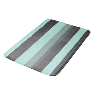 Tapis De Bain Tailles Abstraites turquoise et grise
