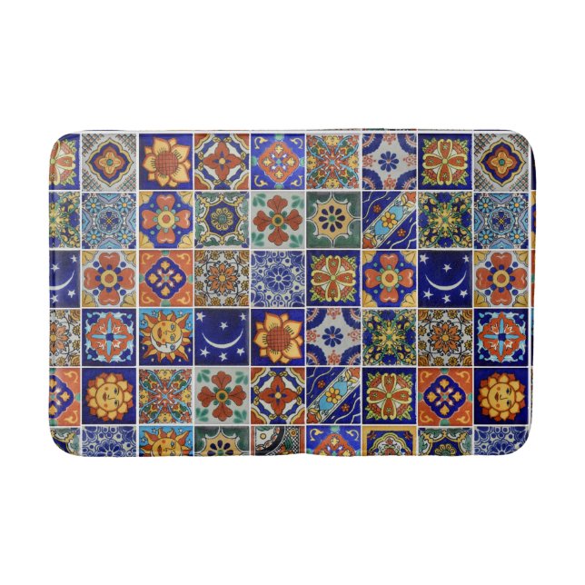 Tapis De Bain Talavera Style Sud-Ouest Tuile d'image Bath Mat (Devant)