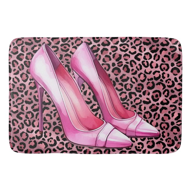 Tapis De Bain Talons roses Chaussures Bain Mat (Devant)