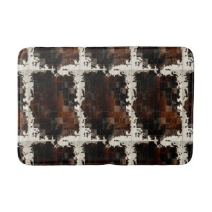 Tapis De Bain Tan Cowhide Patchwork Imprimer