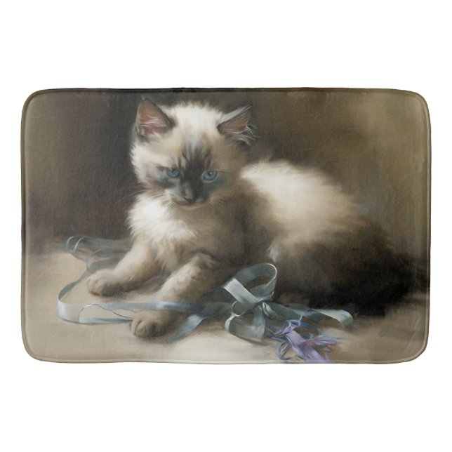 Tapis De Bain Tangle de ruban Siamese Kitten (Devant)
