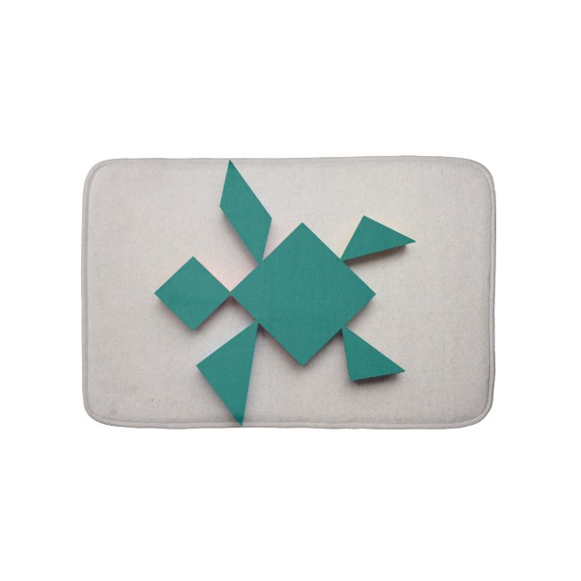 Tapis De Bain Tangram de tortue verte (Devant)