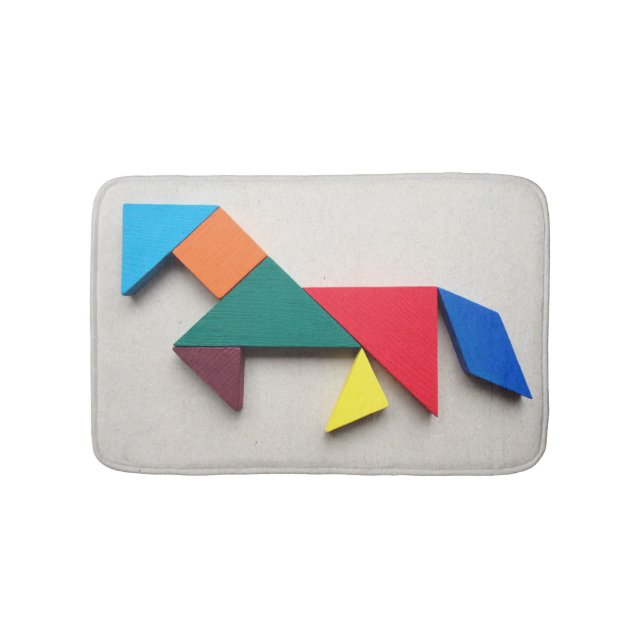 Tapis De Bain Tangram multicolore de cheval (Devant)