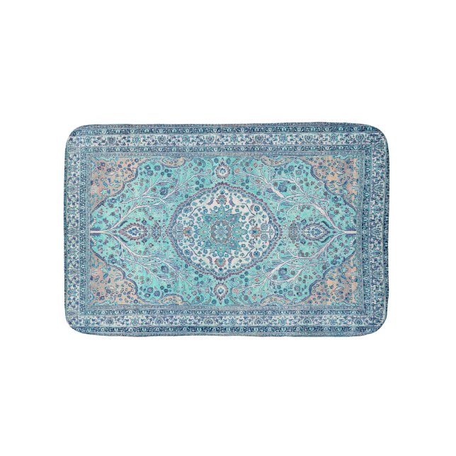 Tapis De Bain Tapis bleu vintage Motif (Devant)