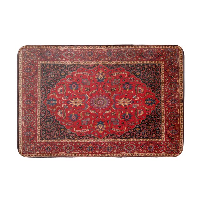 Tapis De Bain Tapis perse rouge de Mashhad Bath Mat (Devant)