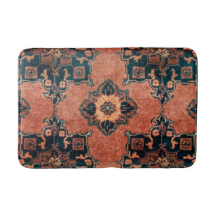 Tapis De Bain Tapis Perse Vintage antique en terre cuite orienta