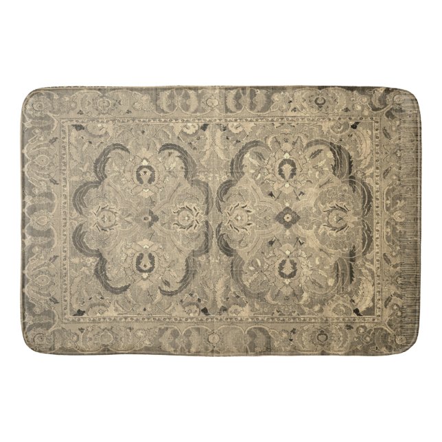 Tapis De Bain Tapis Persique antique Tapis Beige Brown (Devant)