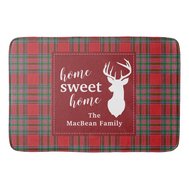 Tapis De Bain Tartan de Noël MacBean Maison Douce Fête (Devant)