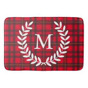Tapis De Bain Tartan gris et jaune Blanc Laurel Bath Mat