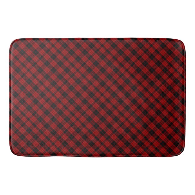 Tapis De Bain Tartan Rouge et Noir (Devant)