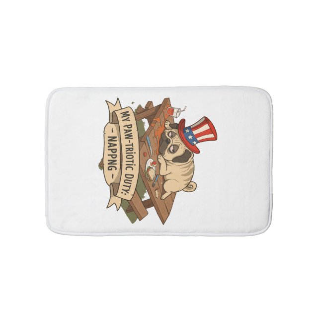 Tapis De Bain Tartine Pug endormi  (Devant)
