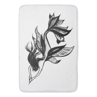 Tapis De Bain Tatouage à la sirène Tatoue Tirage d'encre ombrée