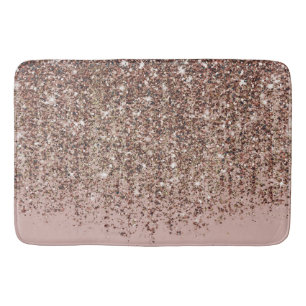 Tapis De Bain Taupe Blush Rose Pink Bronze Or Glitter Glam