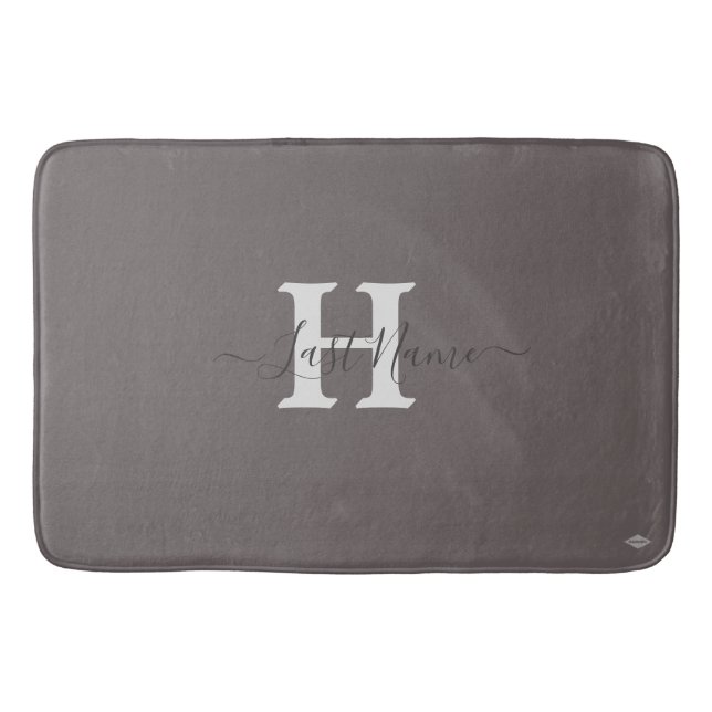 Tapis De Bain Taupe Monogramme Mat HAMbyWG (Devant)