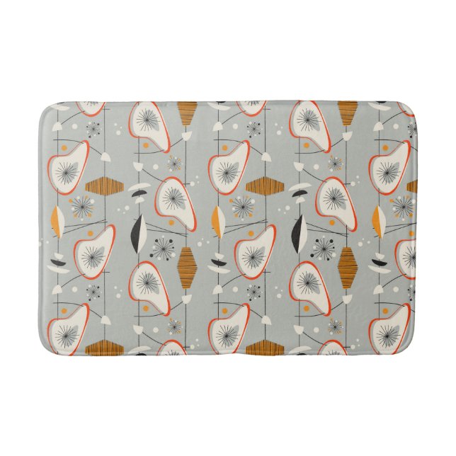 Tapis De Bain Teal géométrique et motif bleu (Devant)