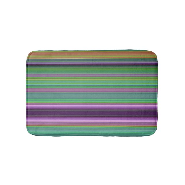 Tapis De Bain Teal Lavender Orange Purple Stripes (Devant)