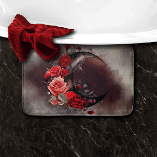 Tapis De Bain Técherie   Lune de croissant avec des roses rouges