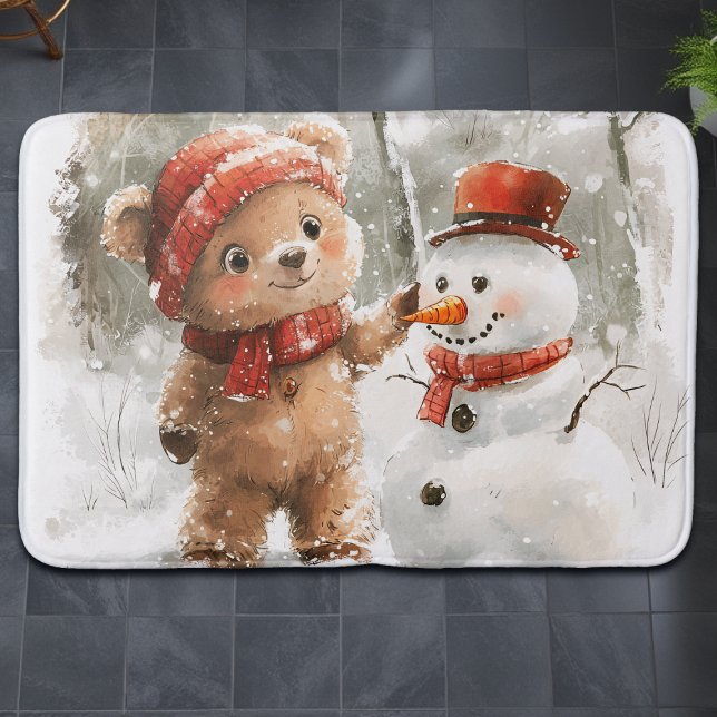 Tapis De Bain Teddy Bear et Snowman (Créateur téléchargé)