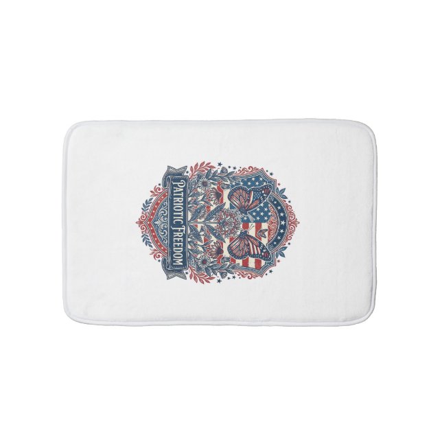 Tapis De Bain Tee-shirt graphique vectoriel jardin papillon patr (Devant)