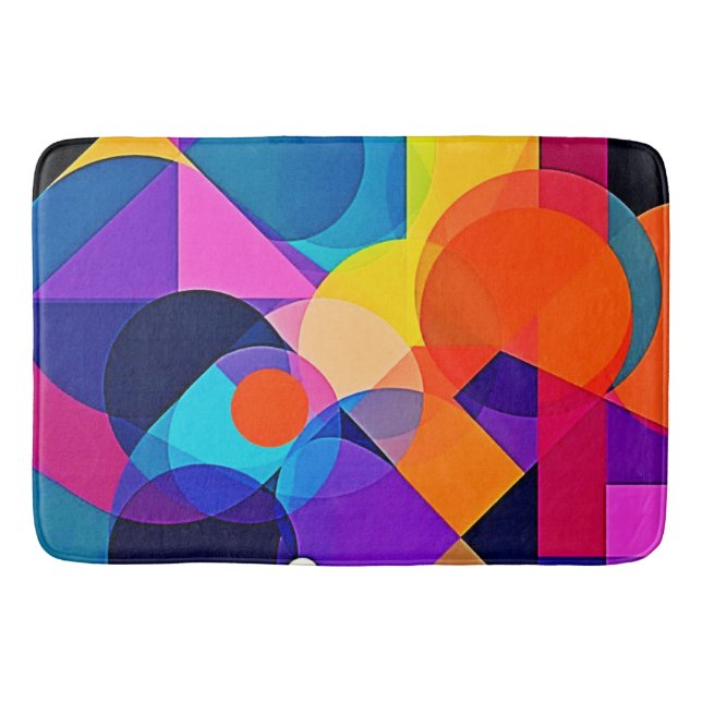 Tapis De Bain Teintes qui se chevauchent : Fusion Abstraite (Devant)
