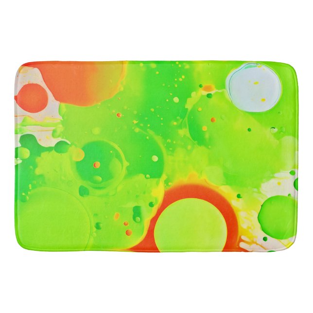 Tapis De Bain Teintes Vertes & Orange (Devant)