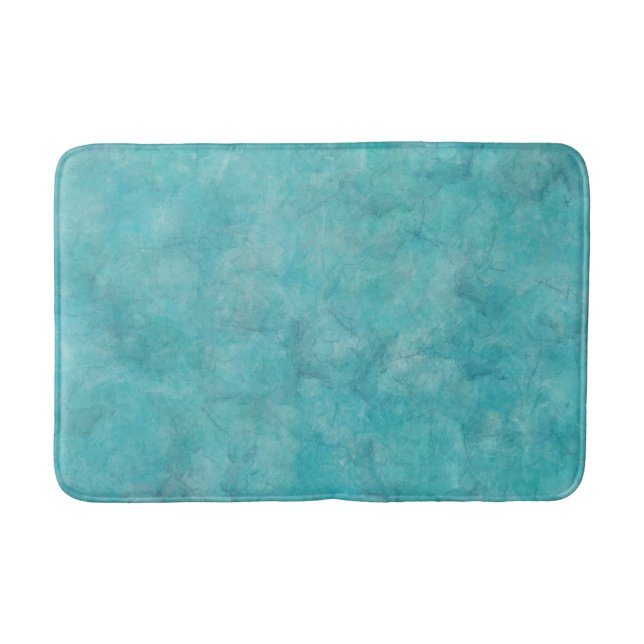 Tapis De Bain Teinture aquarelle bleu aqua tranquille (Devant)
