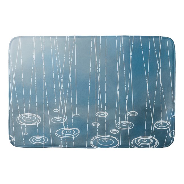 Tapis De Bain Tempête de pluie bleue (Devant)