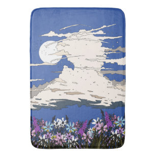 Tapis De Bain Tempête tropicale et fleurs