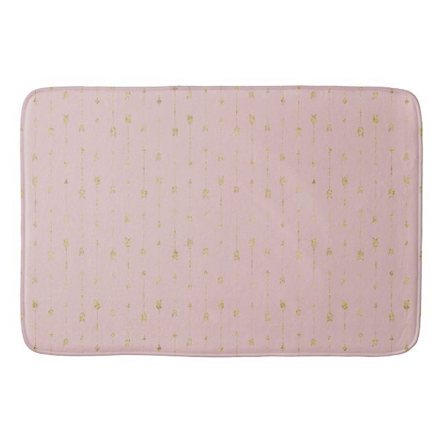 Tapis De Bain Tendance Lotus rose & or Boho Flèches Bath Mat (Devant)