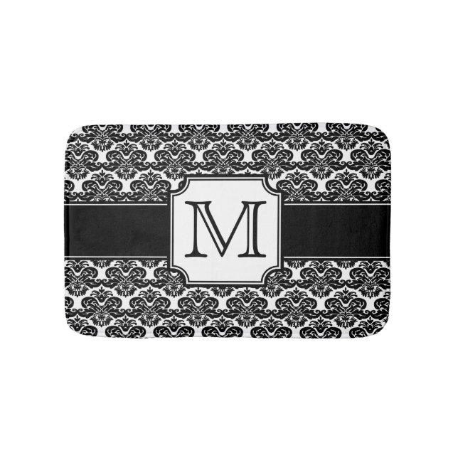 Tapis De Bain Tendance monogramme Damask (Devant)