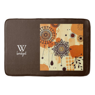 Tapis De Bain Terme Floral Mandala Chaud Boho Motifs