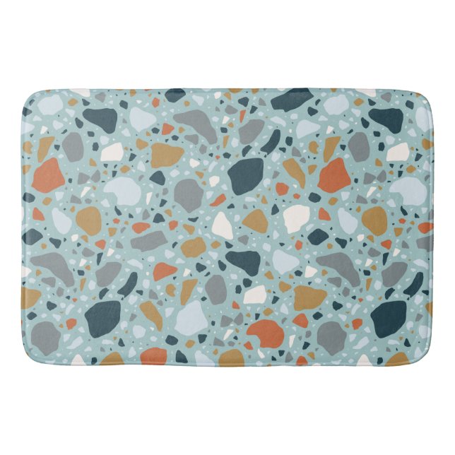 Tapis De Bain Terrazzo En Bleu (Devant)