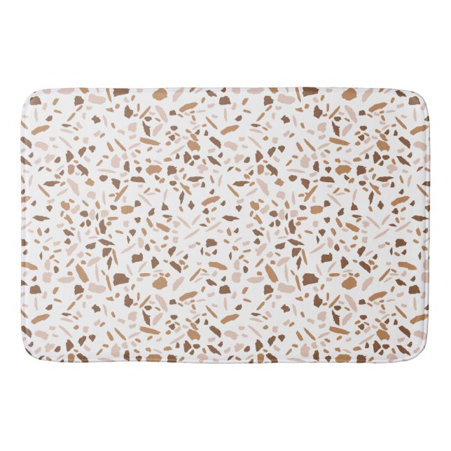 Tapis De Bain Terrazzo marron et beige et blanc  (Devant)