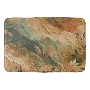 Tapis De Bain Terre cuite Fleurs pressées de pêche Bohème