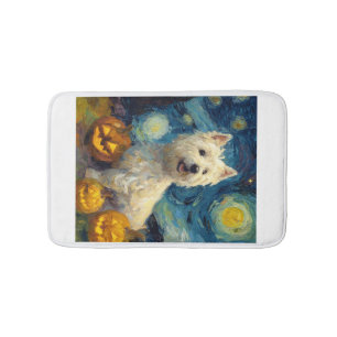 Tapis De Bain Terrier West Highland Chien Mignon Halloween Jack