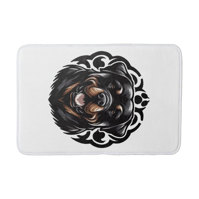 Tapis De Bain Tête de chien Rottweiler (Devant)