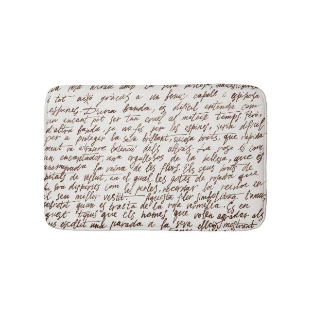 Tapis De Bain Texte du manuscrit d'encre Brown rétro (Devant)