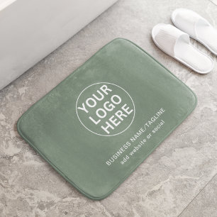 Tapis De Bain Texte et logo personnalisés l Sage Green Branded B