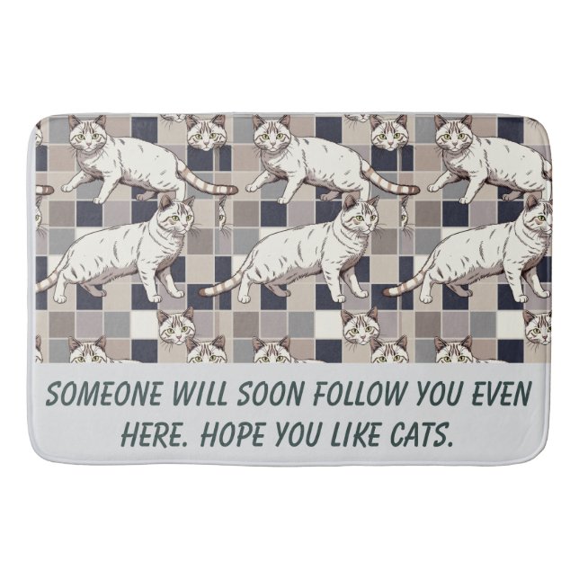 Tapis De Bain  Texte humoristique de photo de chat  (Devant)