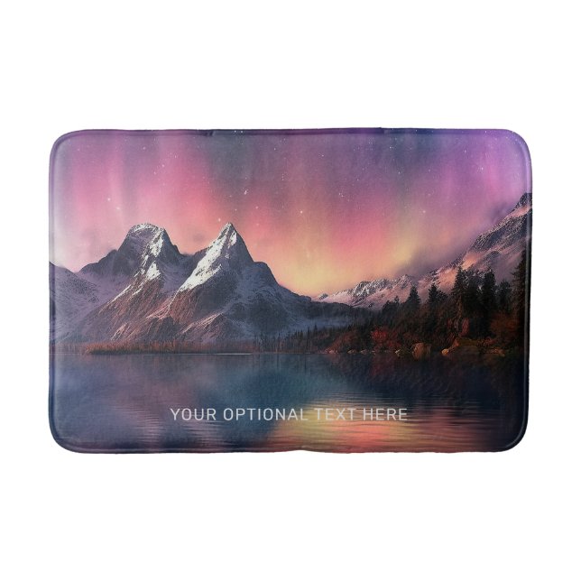 Tapis De Bain Texte personnalisé Aurora Borealis (Devant)
