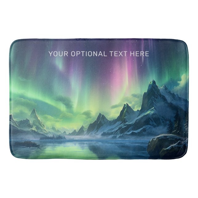 Tapis De Bain Texte personnalisé Aurora Borealis (Devant)