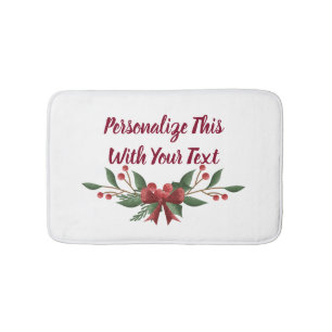 Tapis De Bain Texte personnalisé Holly et Berry Noël