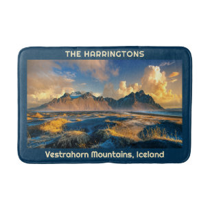 Tapis De Bain Texte personnalisé Montagnes Vestrahorn, Islande