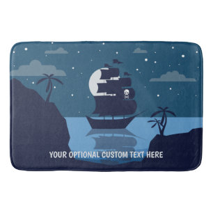 Tapis De Bain Texte personnalisé Pirate Ship mat de bain