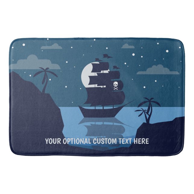 Tapis De Bain Texte personnalisé Pirate Ship mat de bain (Devant)