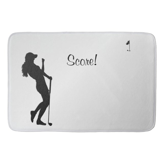 Tapis De Bain Texte personnalisé pour golfeuse (Devant)